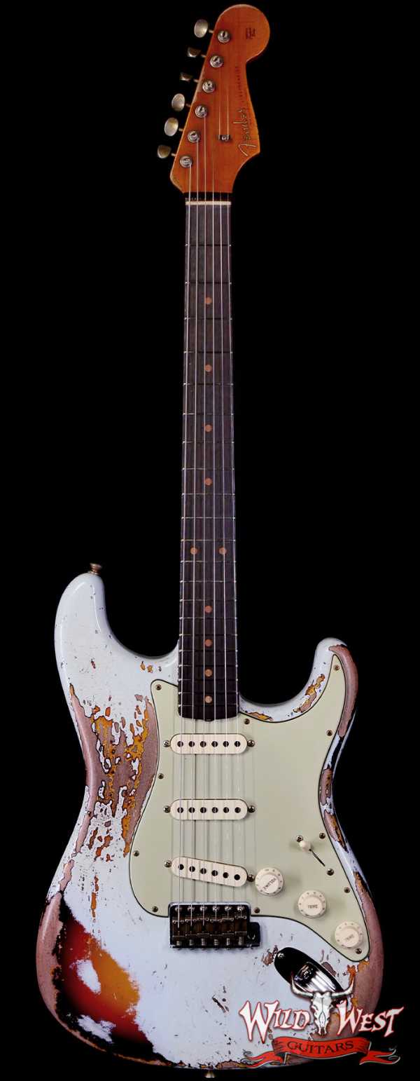 Fender Custom Shop Limited Edition 1959 Stratocaster Super Heavy Relic Sonic Blue over 3 Tone Sunburst 7.90 LBS
