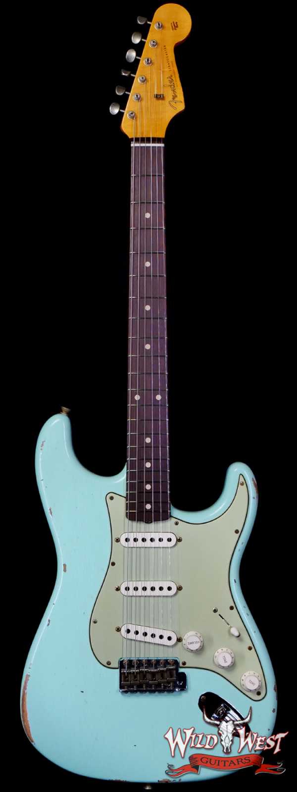 Fender Custom Shop 1962 Stratocaster Hand-Wound Pickups AAA Dark Rosewood Slab Board Relic Surf Green 7.50 LBS