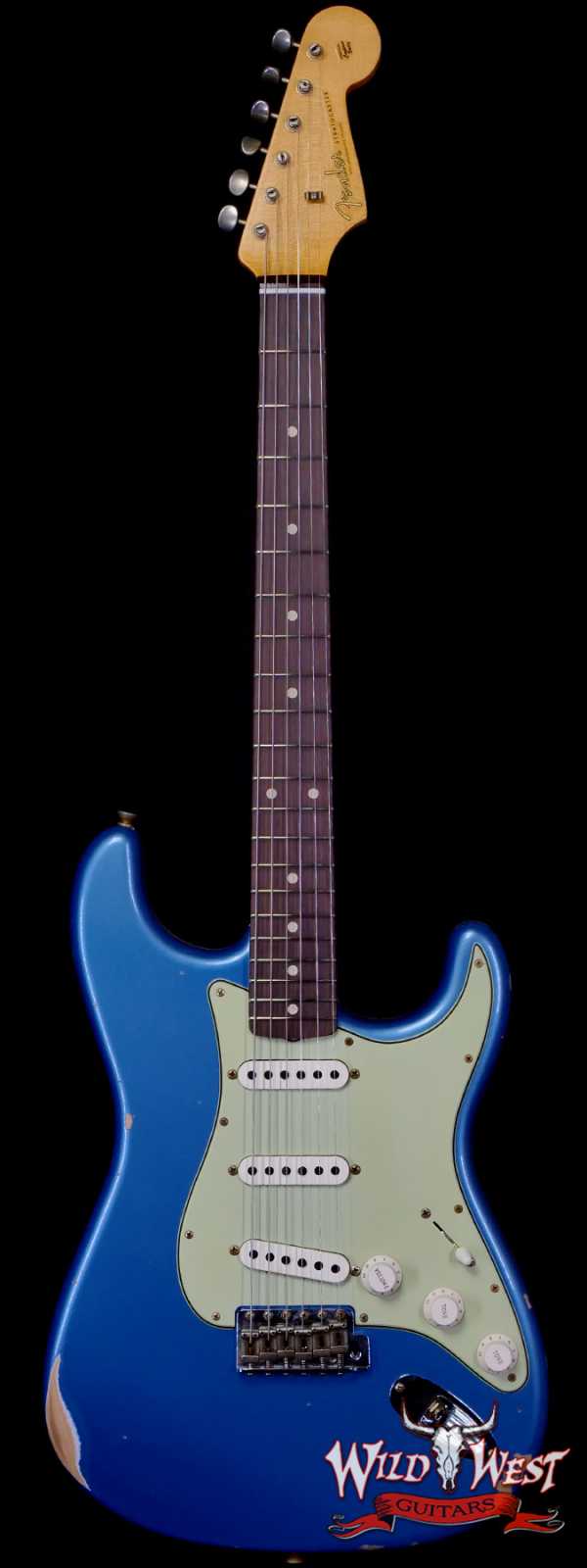 Fender Custom Shop 1962 Stratocaster Hand-Wound Pickups AAA Dark Rosewood Slab Board Relic Lake Placid Blue 7.65 LBS