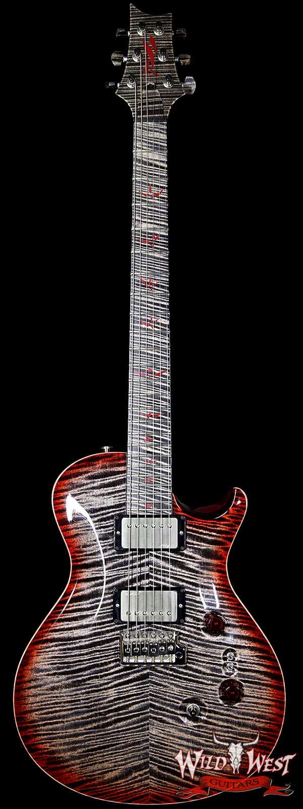 PRS Private Stock #5999 Singlecut 24 Frets Flame Maple Top Neck & Board Charcoal Cherry Burst