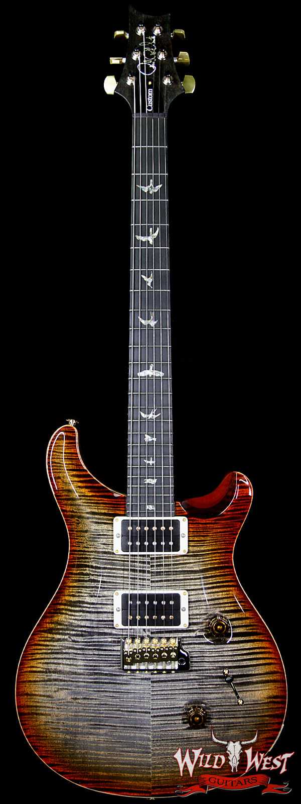PRS Artist Package Custom 24 Flame Maple Top and Neck Ebony Fretboard Burnt Maple Leaf