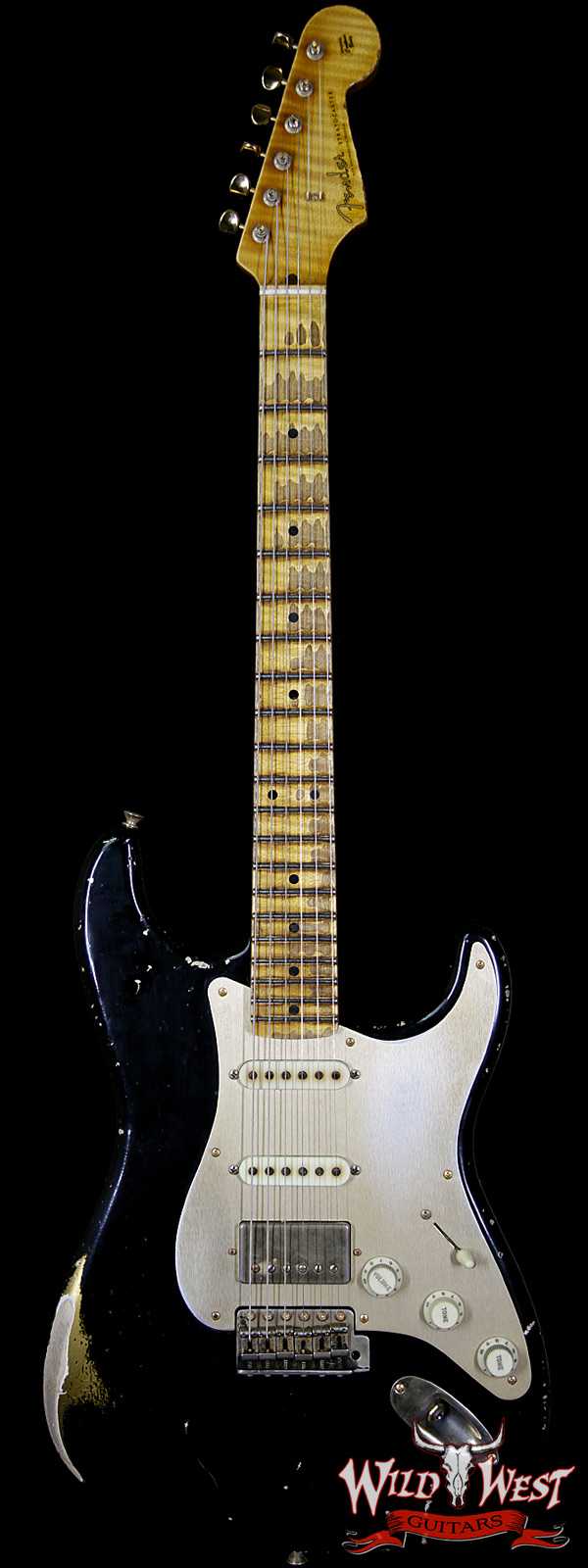 Fender Custom Shop Masterbuilt John Cruz 1956 Stratocaster HSS Heavy Relic Black Over HLE Gold 6.85