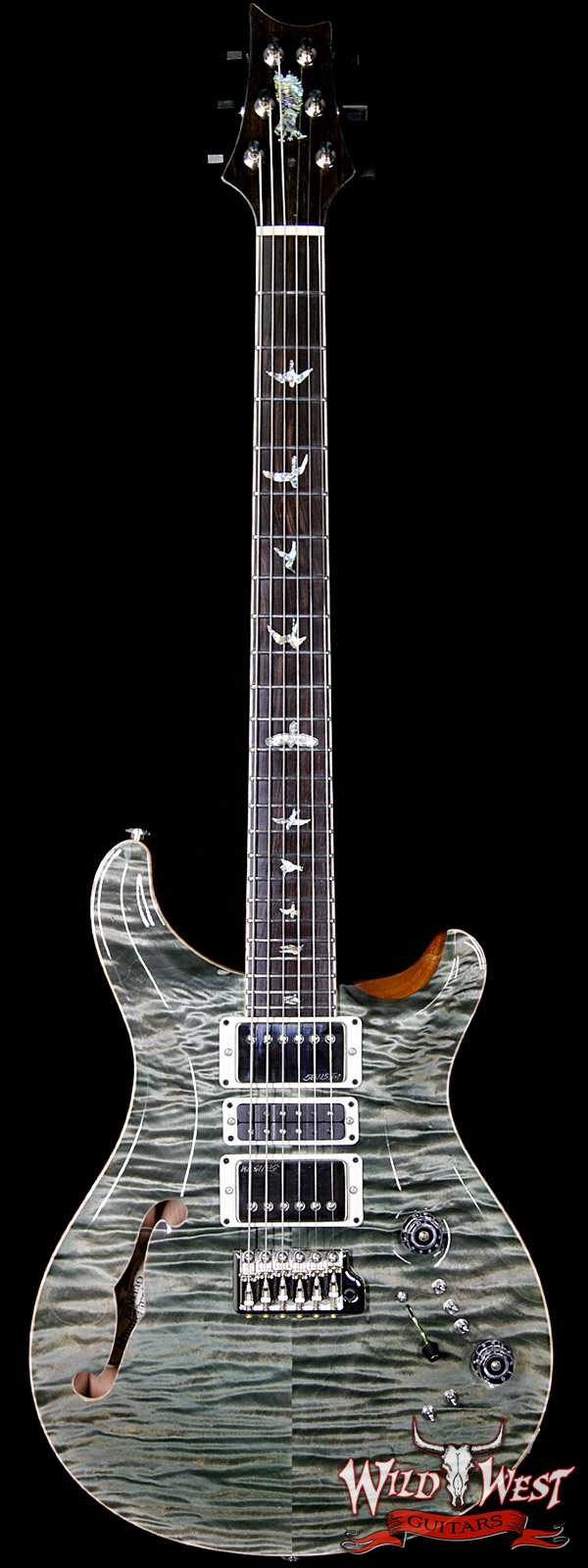 PRS Private Stock PS6907 John Mayer Super Eagle II Semi-Hollow Flame Maple Top and Neck Hemp Green
