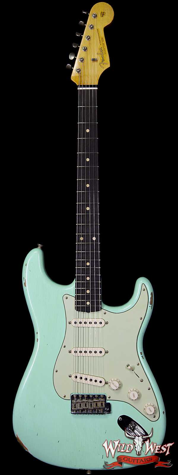 Fender Custom Shop 1963 Stratocaster Relic Sort of Dark AAA Rosewood Fretboard Surf Green