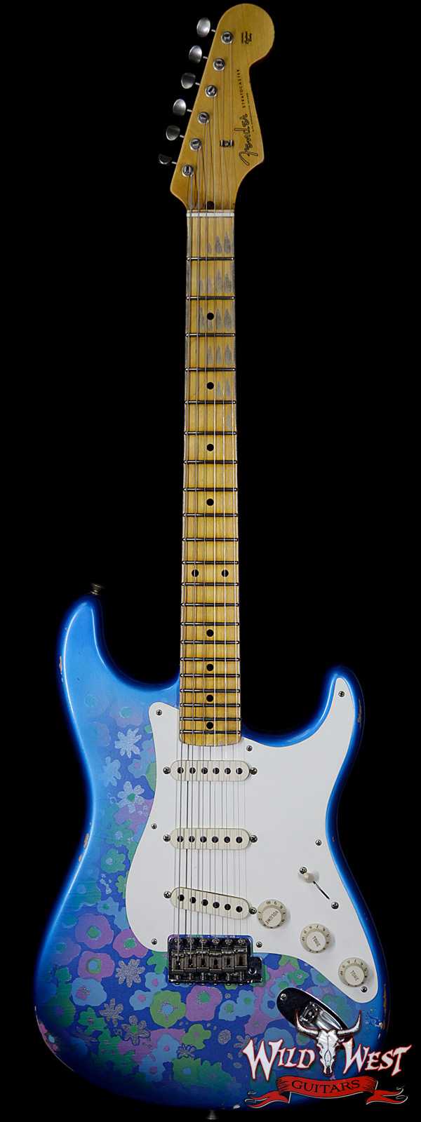 2018 Fender Custom Shop 1957 Stratocaster Relic Maple Neck Blue Flower