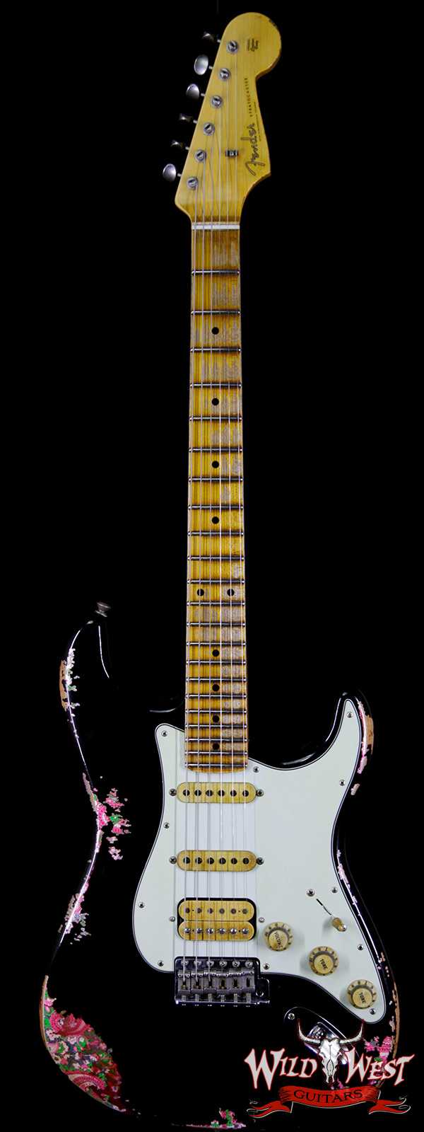 Fender Custom Shop Black Lightning 2.0 Stratocaster Heavy Relic HSS 22 Frets Maple Neck Pink Paisley