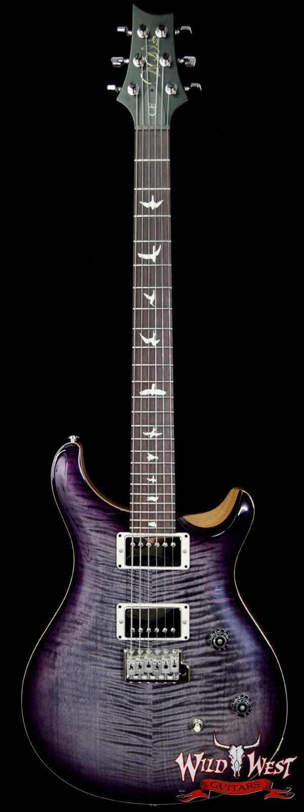 Paul Reed Smith PRS Wild West Guitars Special Run CE 24 Flame Top 57/08 Pickups Charcoal Purple Burst 251448