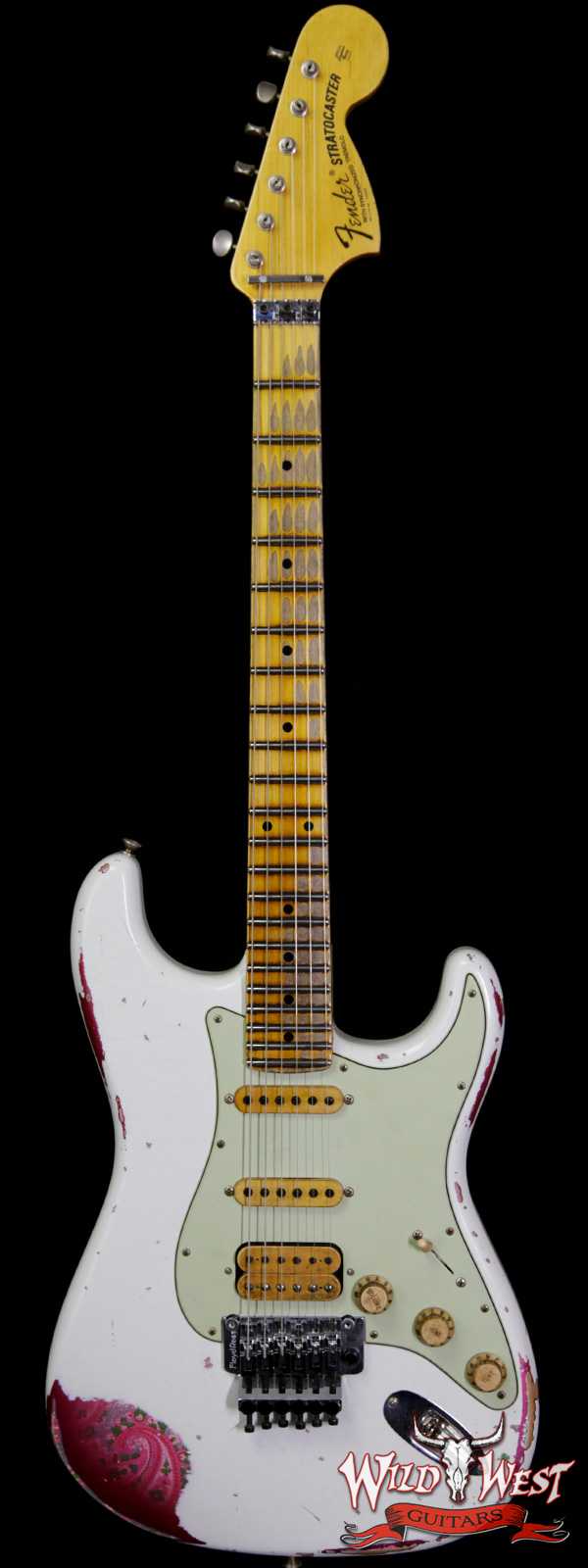 Fender Custom Shop White Lightning Stratocaster HSS Floyd Rose Fat Head Maple C Neck Pink Paisley