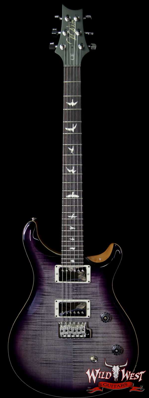 Paul Reed Smith PRS Wild West Guitars Special Run CE 24 Flame Top 57/08 Pickups Charcoal Purple Burst 252892