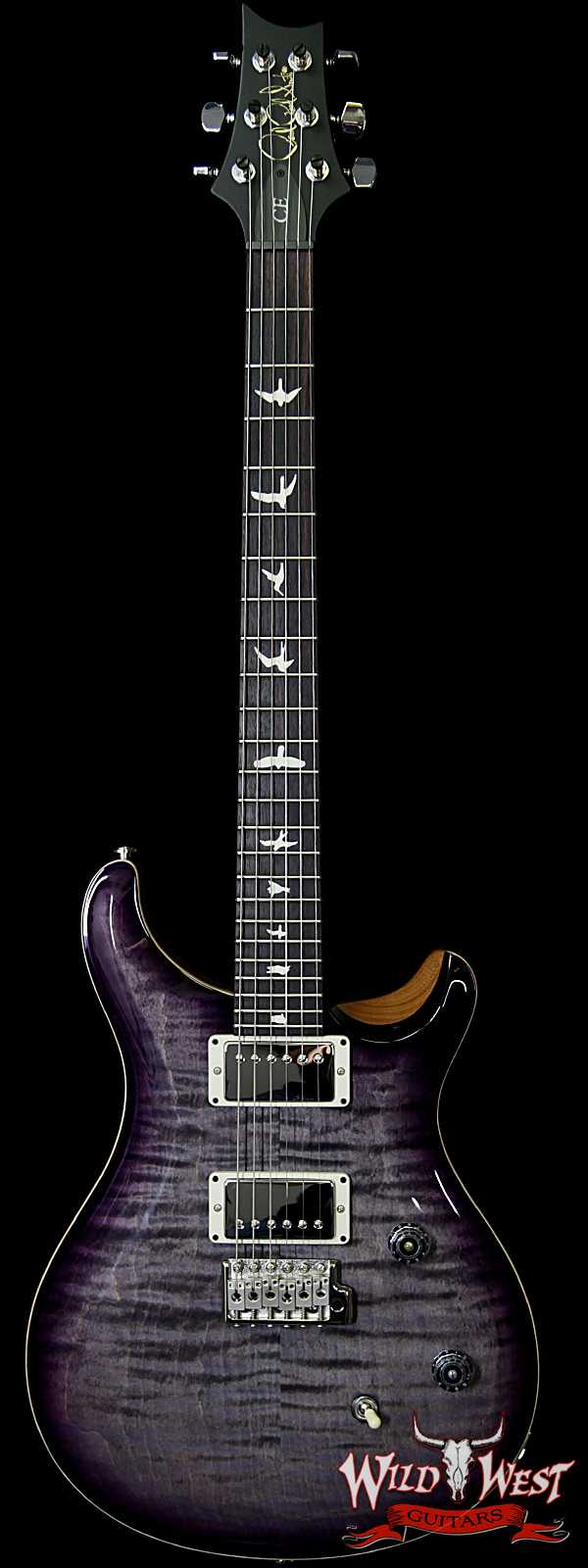 Paul Reed Smith PRS Wild West Guitars Special Run CE 24 Flame Top 57/08 Pickups Charcoal Purple Burst 252383