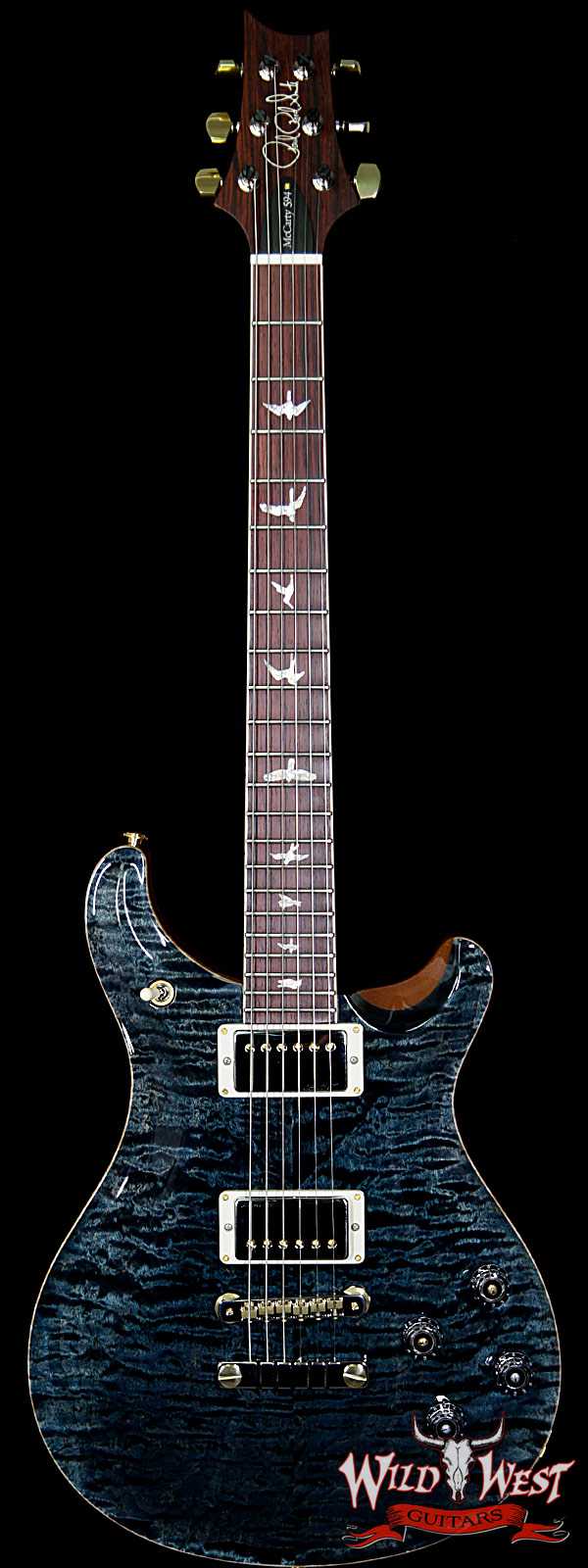 PRS Wood Library 10 Top Quilt Maple Top McCarty 594 Flame Mahogany Neck Cocobolo Board Slate Blue