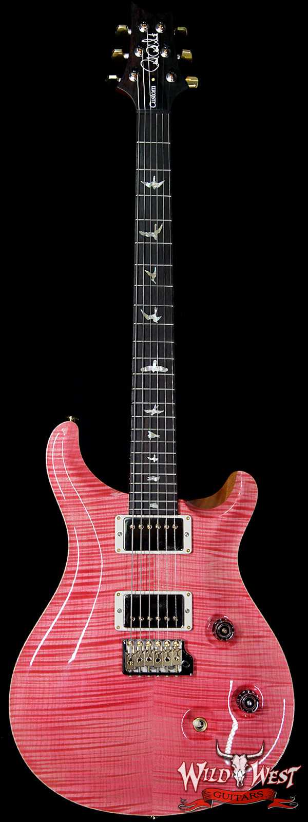 PRS Wood Library 10 Top Custom 24 Fatback Flame Top Brazilian Rosewood Fingerboard Bonnie Pink