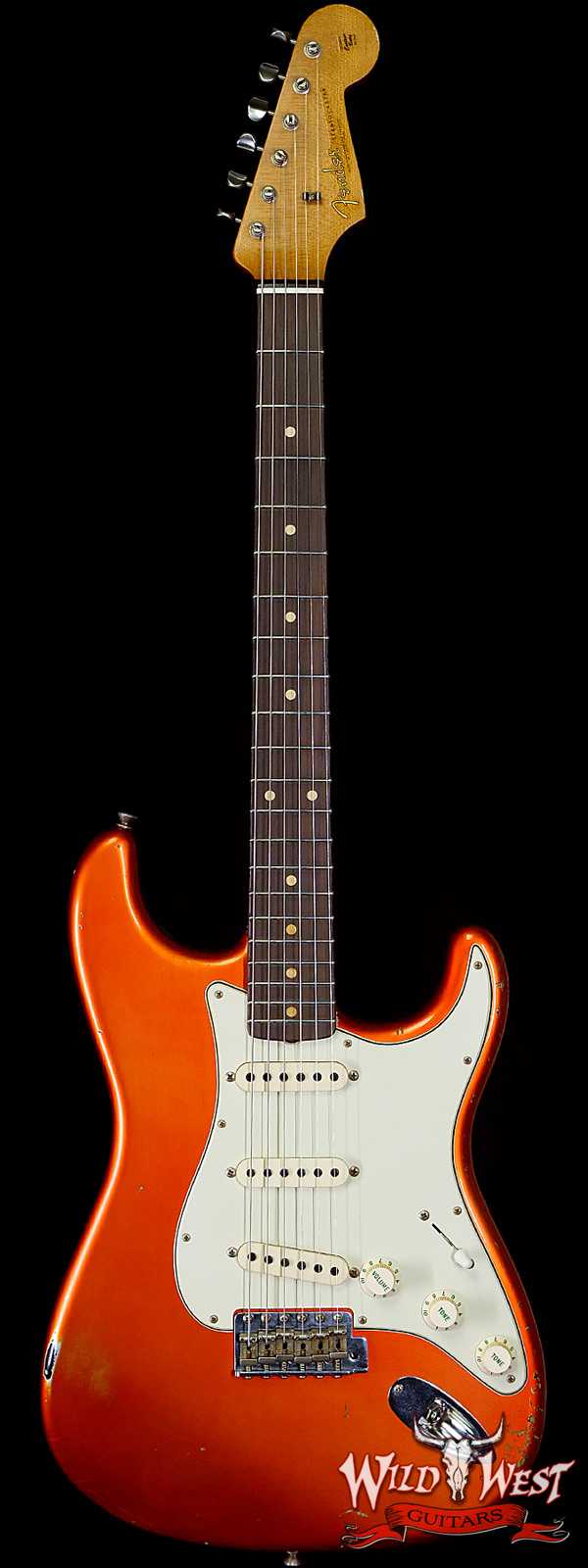 Fender Custom Shop Paul Waller Maserbuilt 1962 Stratocaster Relic Hand-Wound Pickups Rosewood Slab Board Candy Tangerine over Black