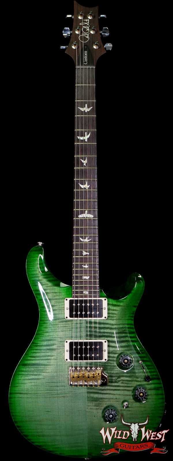 PRS Core Custom 24 Piezo P24 w/ Pattern Thin Neck Trampas Green Wrap Burst