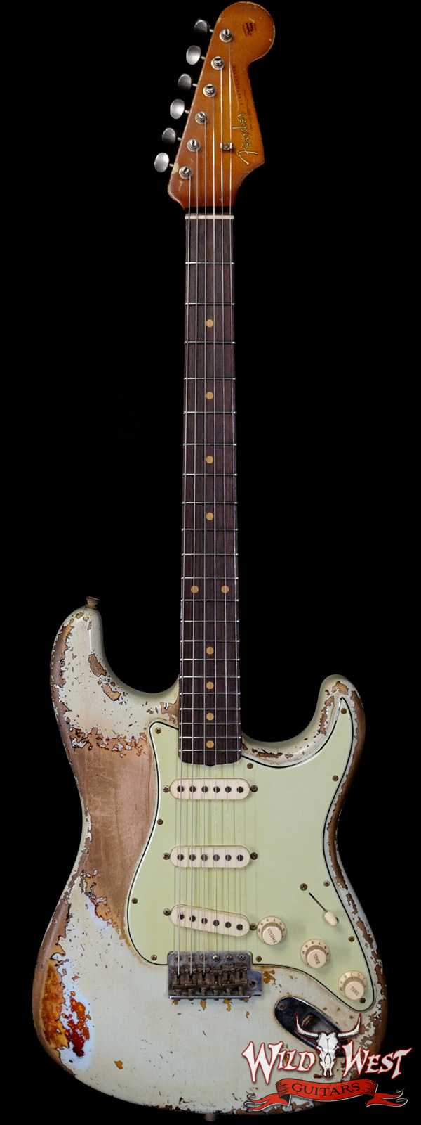 Fender Custom Shop Vincent Van Trigt Masterbuilt 1961 Stratocaster Heavy Relic Sonic Blue over 3 Tone Sunburst Hand-Wound Pickups