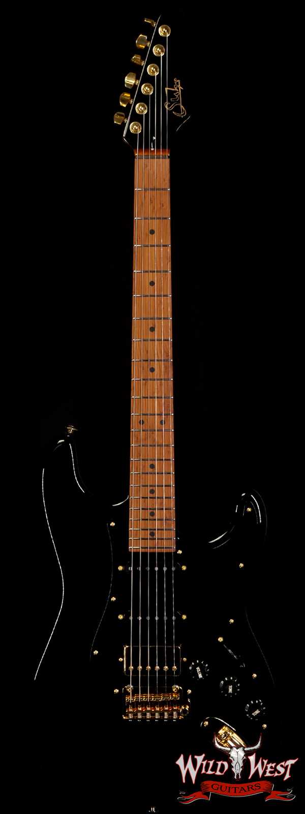 Suhr Mateus Asato Signature Series Guitar Classic S HSS 3A Roasted Birdseye Maple Black Gloss