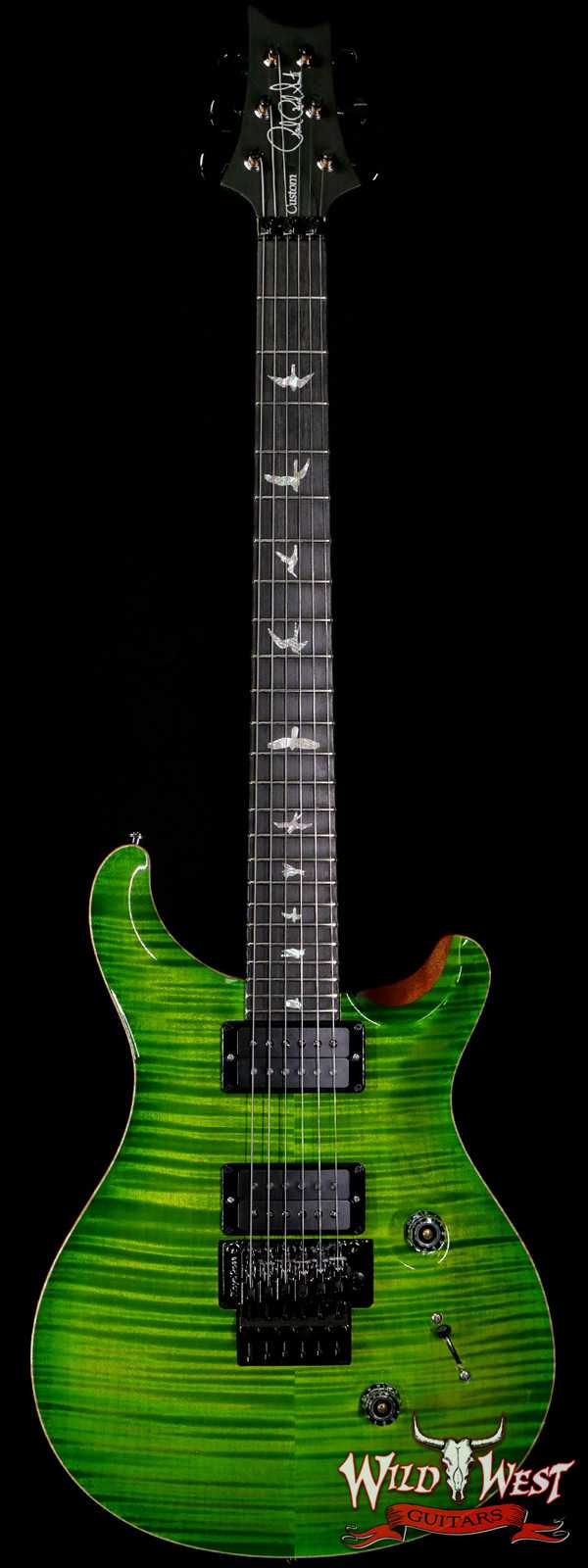 PRS Wood Library 10 Top Custom 24 Floyd Rose Ebony Fingerboard AAA Flame Maple Neck Eriza Verde