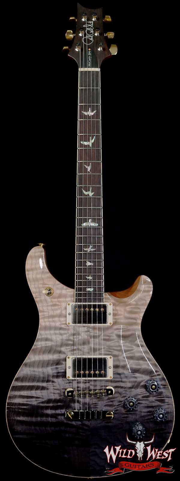 PRS Wood Library Quilt 10 Top McCarty 594 Brazilian Rosewood Fingerboard Grey Black Fade