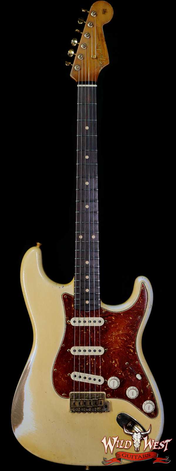 Fender Custom Shop Dale Wilson Masterbuilt 1963 Stratocaster Brazilian Rosewood Slab Board Relic Vintage White