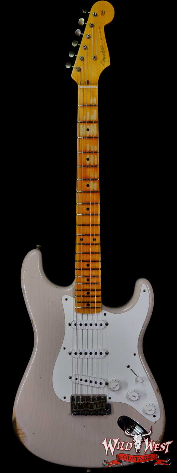 Fender Custom Shop 1955 Stratocaster Relic Quatersawn Maple Neck Hand-wound Pickups Dirty White Blonde