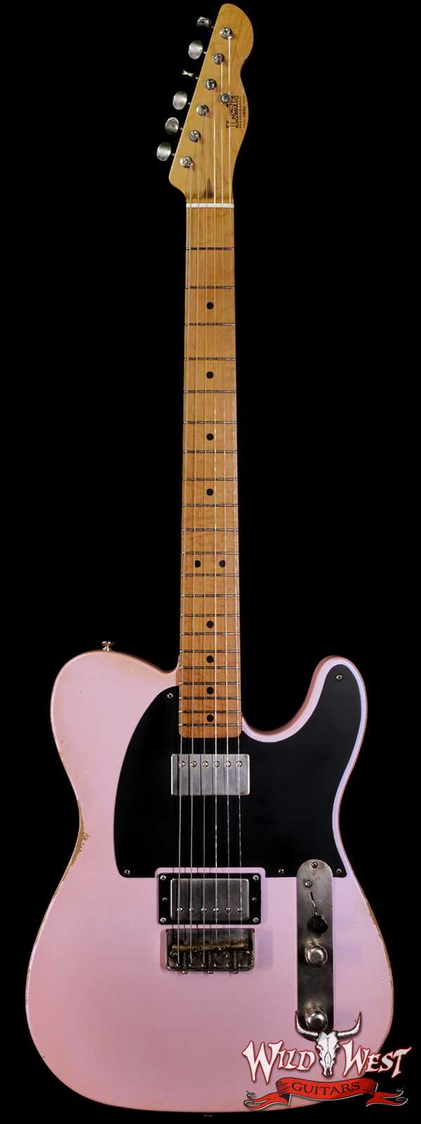 LsL T-Bone One Alder Body Roasted Flame Maple Neck Double Humbucker HH Medium Aging Ice Pink(Limited Color)