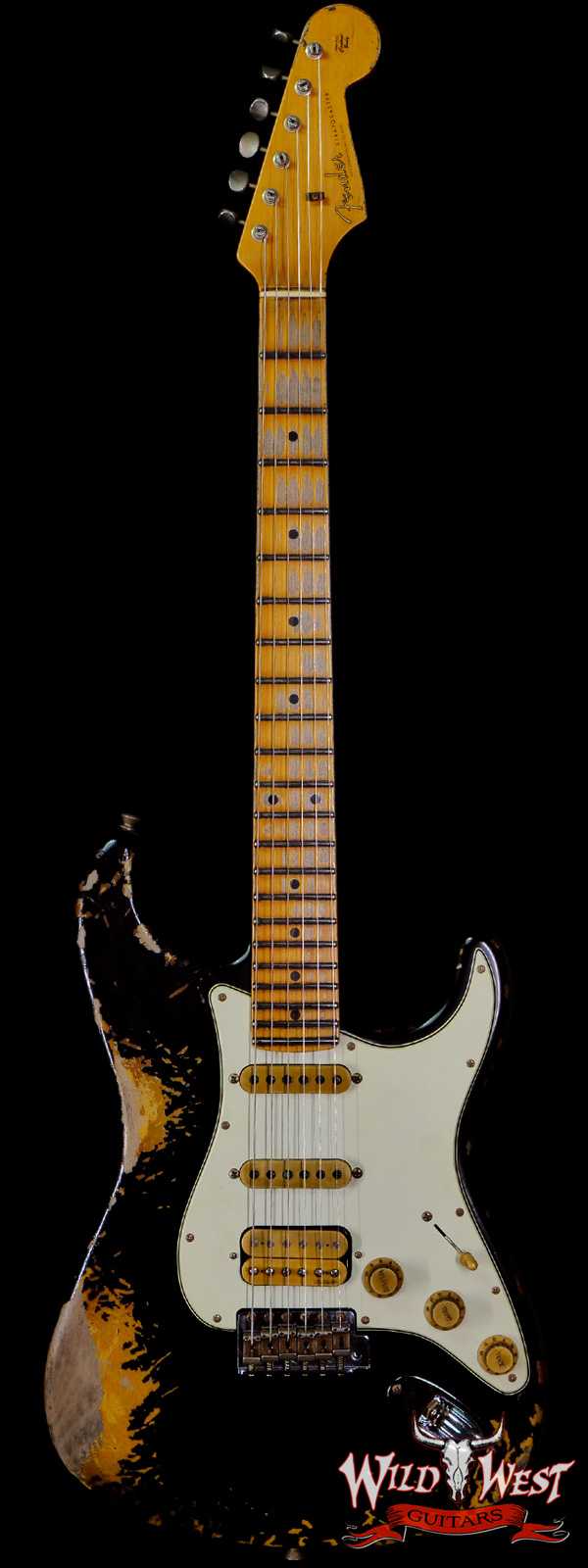 Fender Custom Shop Wild West Black Lightning 2.0 Stratocaster HSS Maple Board 22 Frets Heavy Relic 2 Tone Sunburst