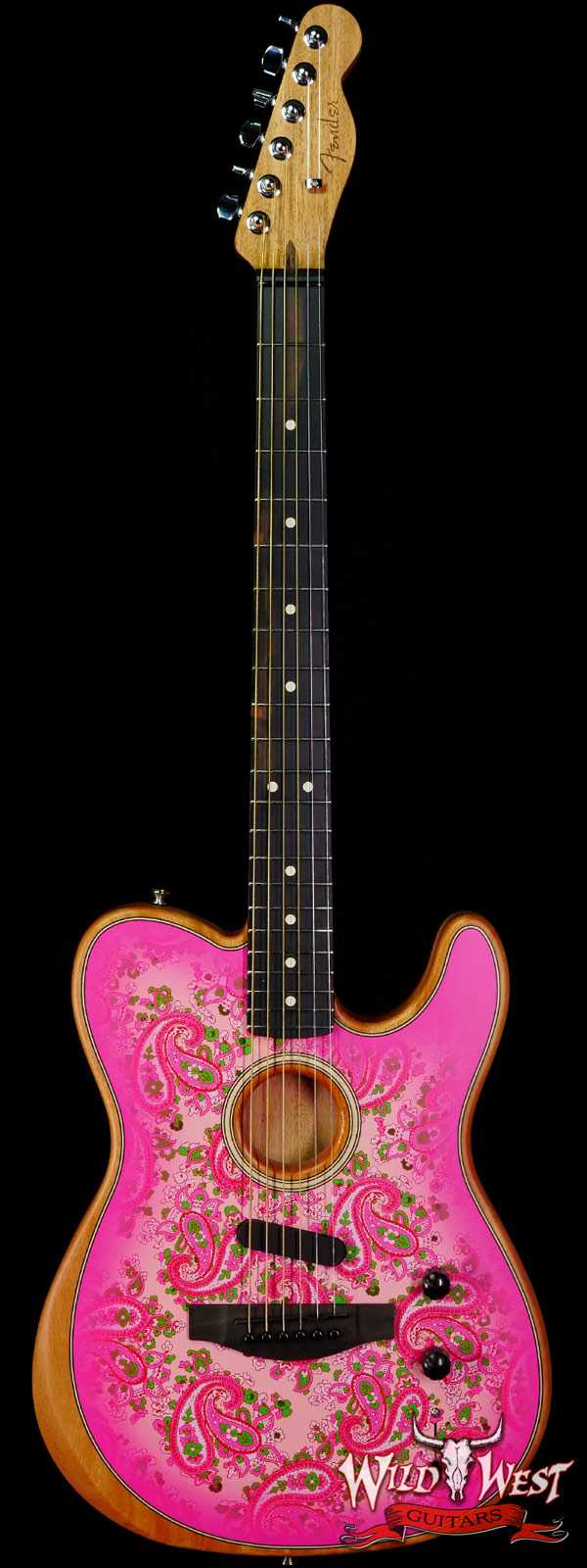 Fender American Acoustasonic Telecaster Ebony Fingerboard Pink Paisley 5.00 LBS US211488A