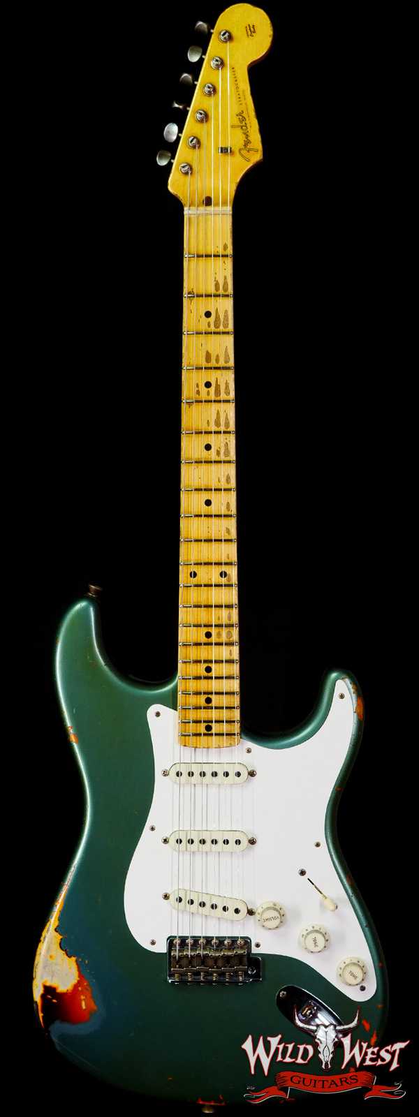 Fender Custom Shop Kyle McMillin Masterbuilt 1958 Stratocaster Relic Hand-Wound Pickups Aged Sherwood Metallic over 3 Tone Sunburst