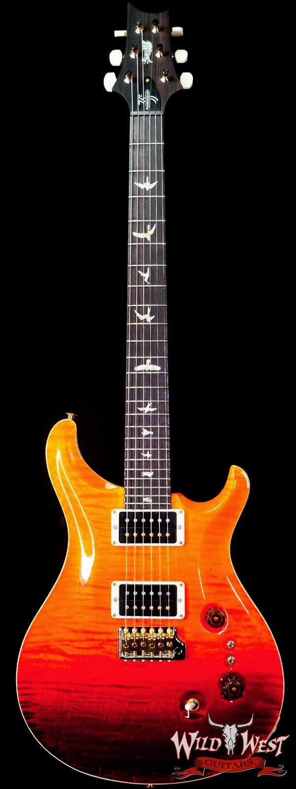 Paul Reed Smith PRS Core 10 Top 35th Anniversary Custom 24 1-Piece Flame Top Orange Fade