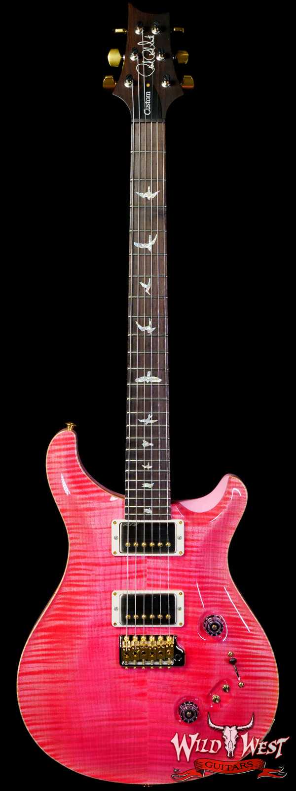 Paul Reed Smith Wood Library 10 Top Custom 24-08 Roasted Flame Maple Neck Brazilian Rosewood Board Bonnie Pink