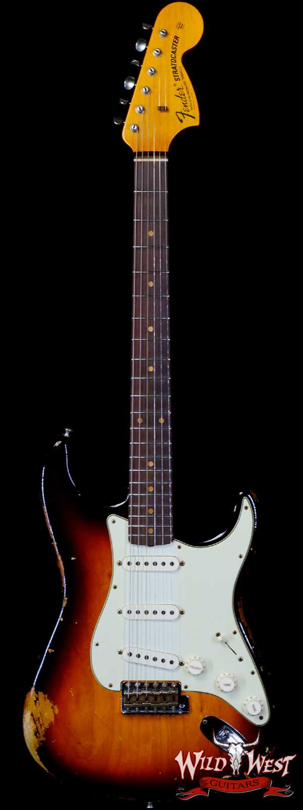 Fender Custom Shop Ash 1968 Stratocaster Quartersawn Maple Neck AAA Rosewood Slab Board Hand-Wound Pickups Relic 3 Tone Sunburst