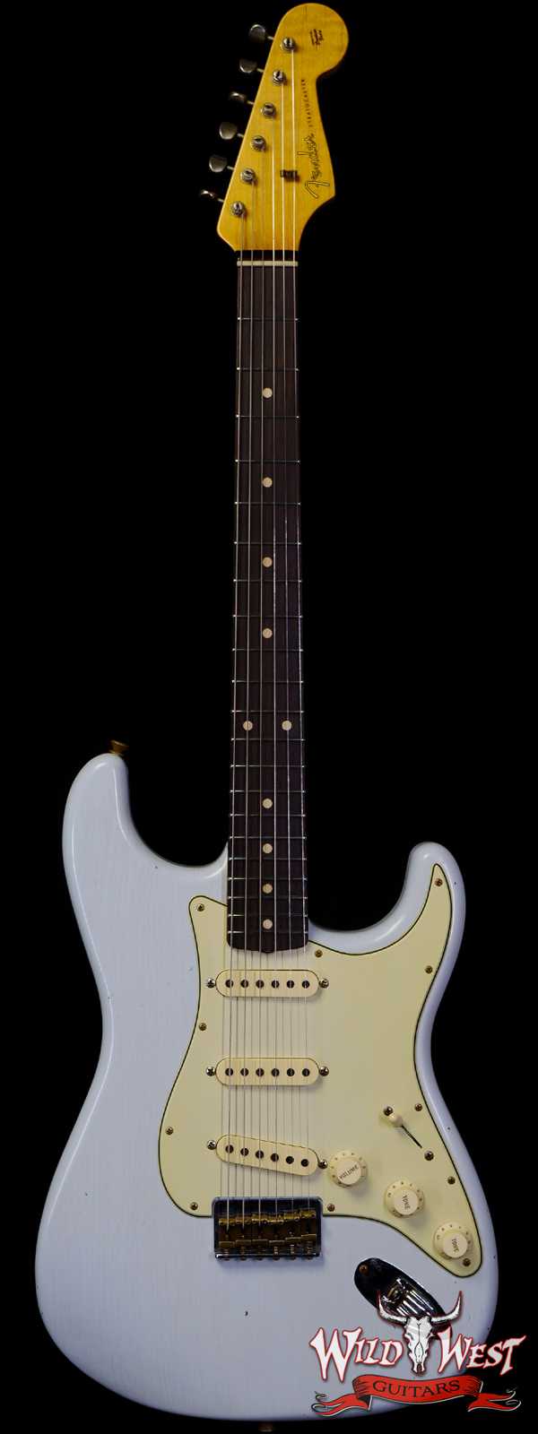 Fender Custom Shop Limited Edition 1961 Stratocaster Hardtail Hand-Wound Pickups AAA Dark Rosewood Slab Board Relic Faded Aged Sonic Blue