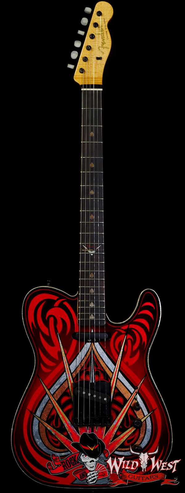 2015 NAMM Fender Custom Shop John Cruz Masterbuilt Ace Of Spades Telecaster NOS Gold Leaf & Artwork by Pamelina H.
