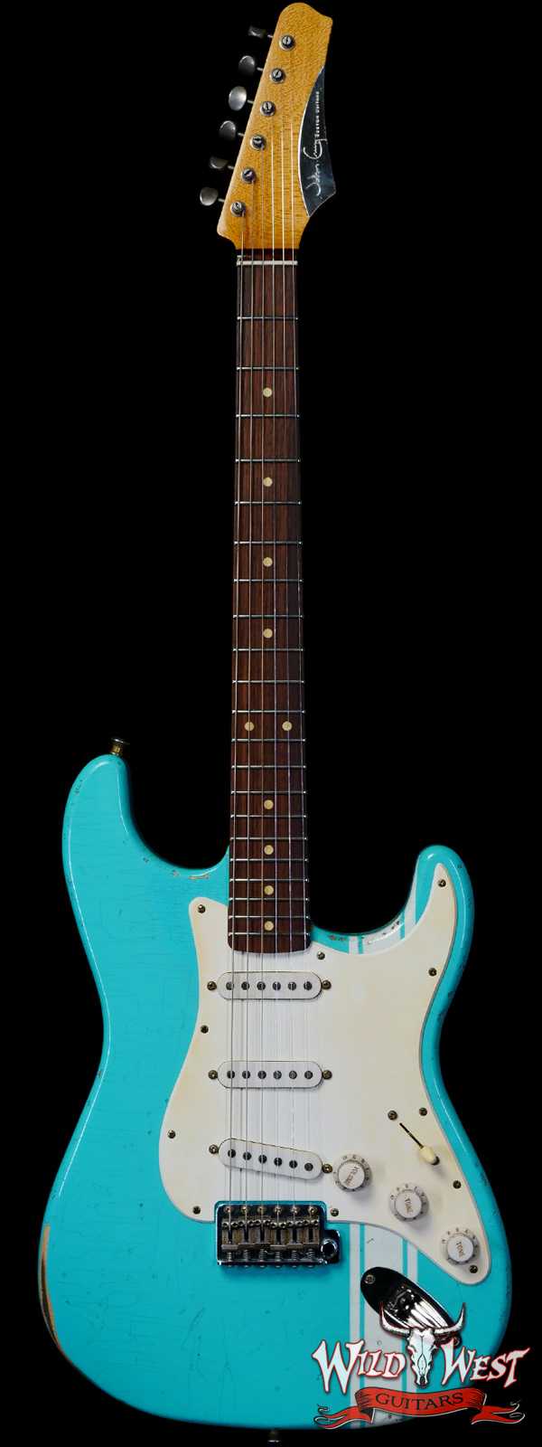  John Cruz Custom Guitars Premier Fifty Crossville ST Regal Turquoise with India Ivory Strip
