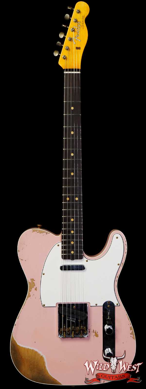 Fender Custom Shop 1962 Telecaster Custom Rosewood Slab Board Hand-Wound Pickups Heavy Relic Shell Pink