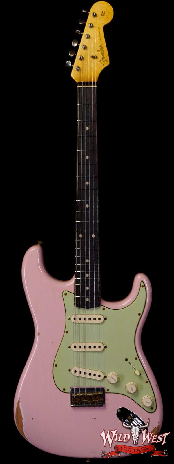 Fender Custom Shop 1962 Stratocaster Hardtail Hand-Wound Pickups AAA Dark Rosewood Slab Board Relic Shell Pink