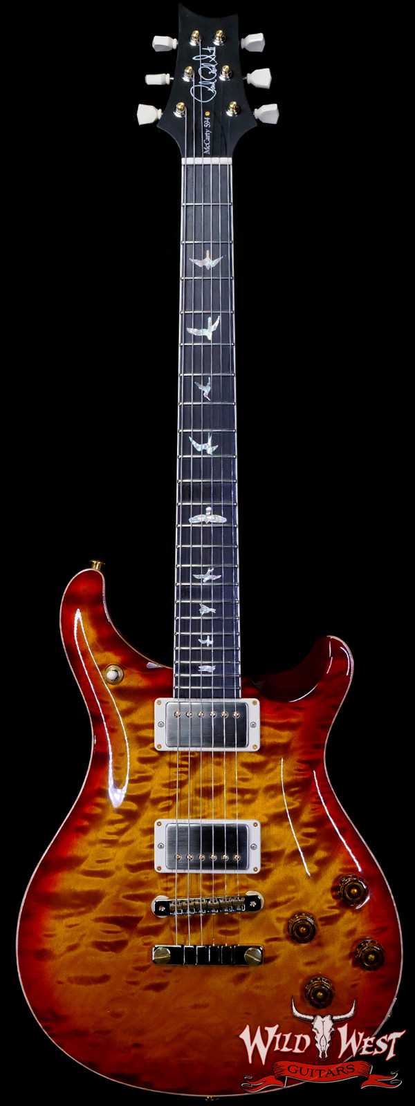 Paul Reed Smith PRS Core 10 Top McCarty 594 1-Piece Quilt Maple Top Stained Flame Maple Neck Top Ebony Board Dark Cherry Sunburst