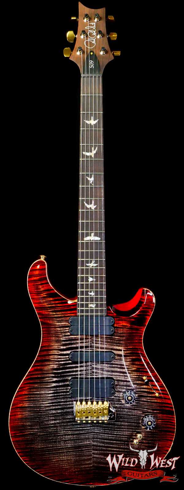 Paul Reed Smith PRS Wood Library 10 Top Swamp Ash 509 Flame Maple Neck Brazilian Rosewood Charcoal Cherry Burst