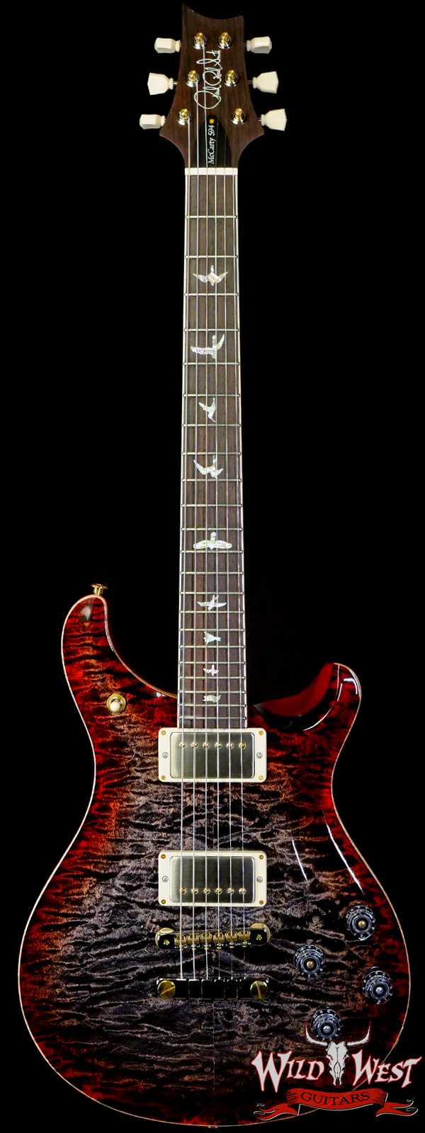 Paul Reed Smith PRS Wood Library 10 Top McCarty 594 Quilted Maple Top Brazilian Rosewood Board Charcoal Cherry Burst