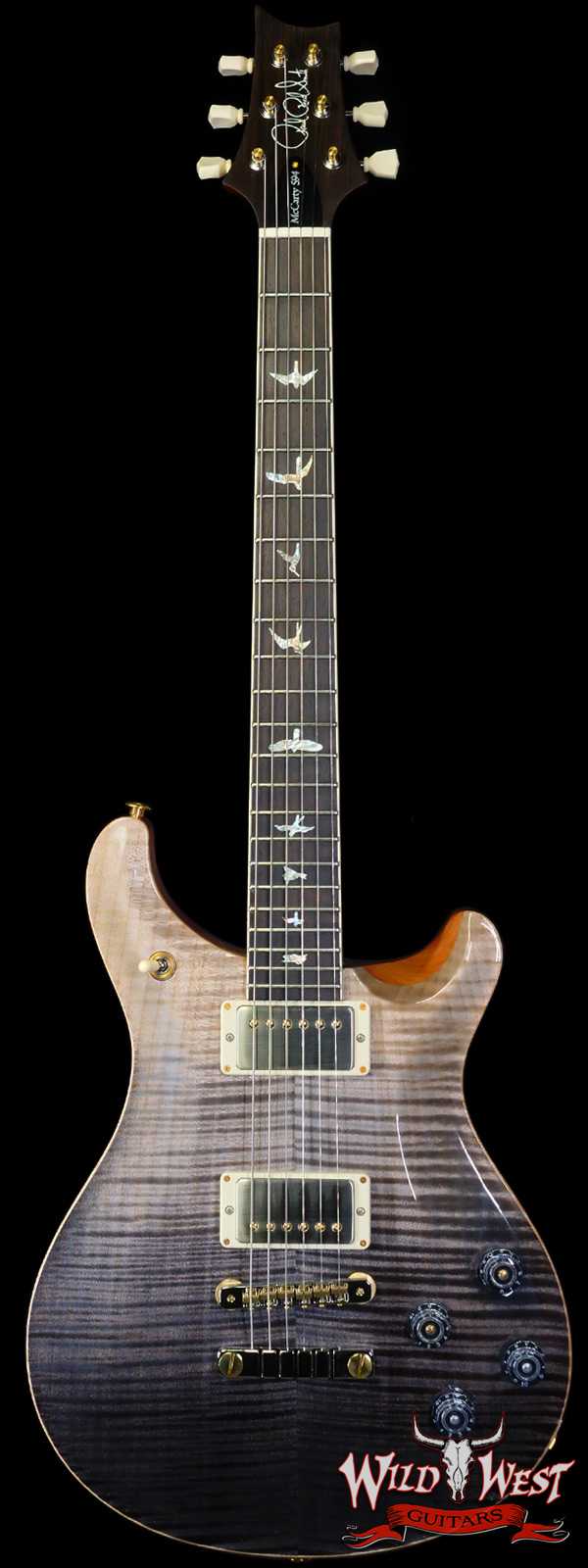 Paul Reed Smith PRS Wood Library 10 Top McCarty 594 Flame Maple Top Brazilian Rosewood Board Gray Black Fade