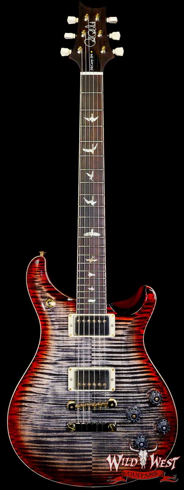 Paul Reed Smith PRS Wood Library 10 Top McCarty 594 Flame Maple Top Brazilian Rosewood Board Charcoal Cherry Burst