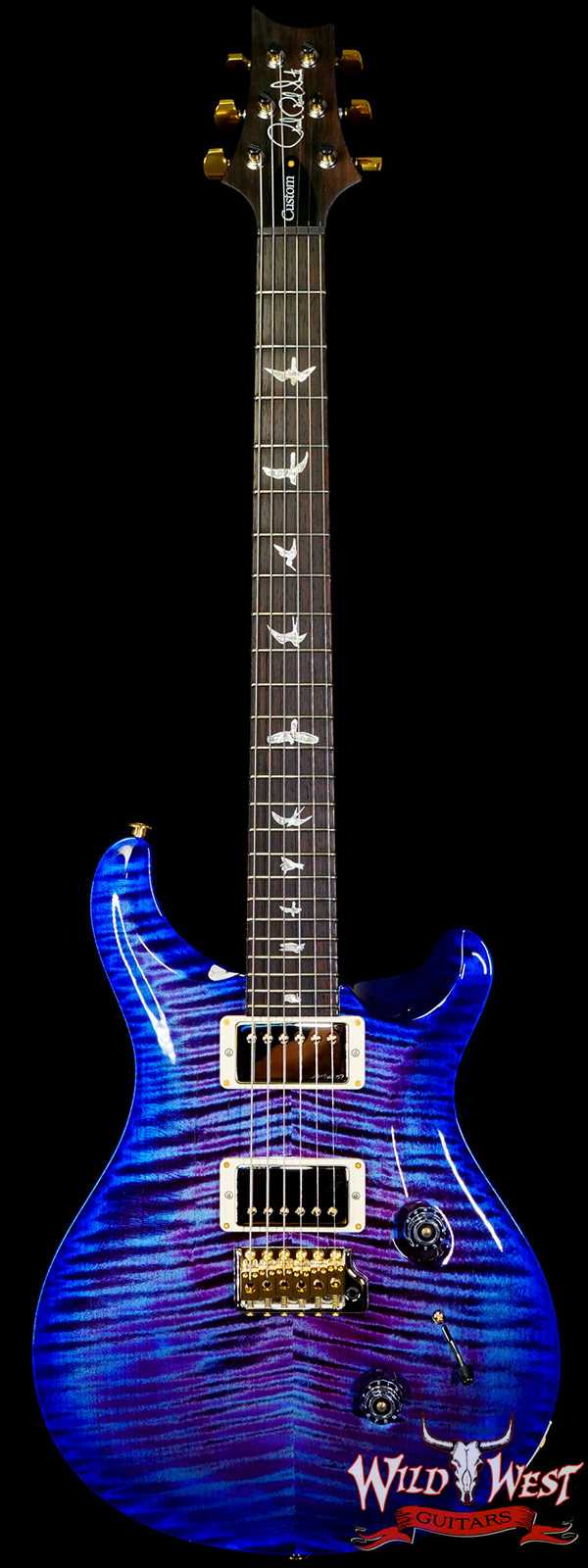 Paul Reed Smith PRS Wood Library 10 Top Custom 24 Flame Maple Neck Brazilian Rosewood Board Violet Blue Burst