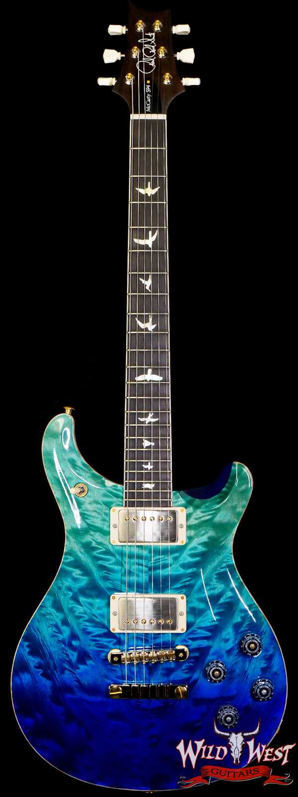 Paul Reed Smith PRS Wood Library 10 Top McCarty 594 Quilted Maple Top Brazilian Rosewood Board Blue Fade