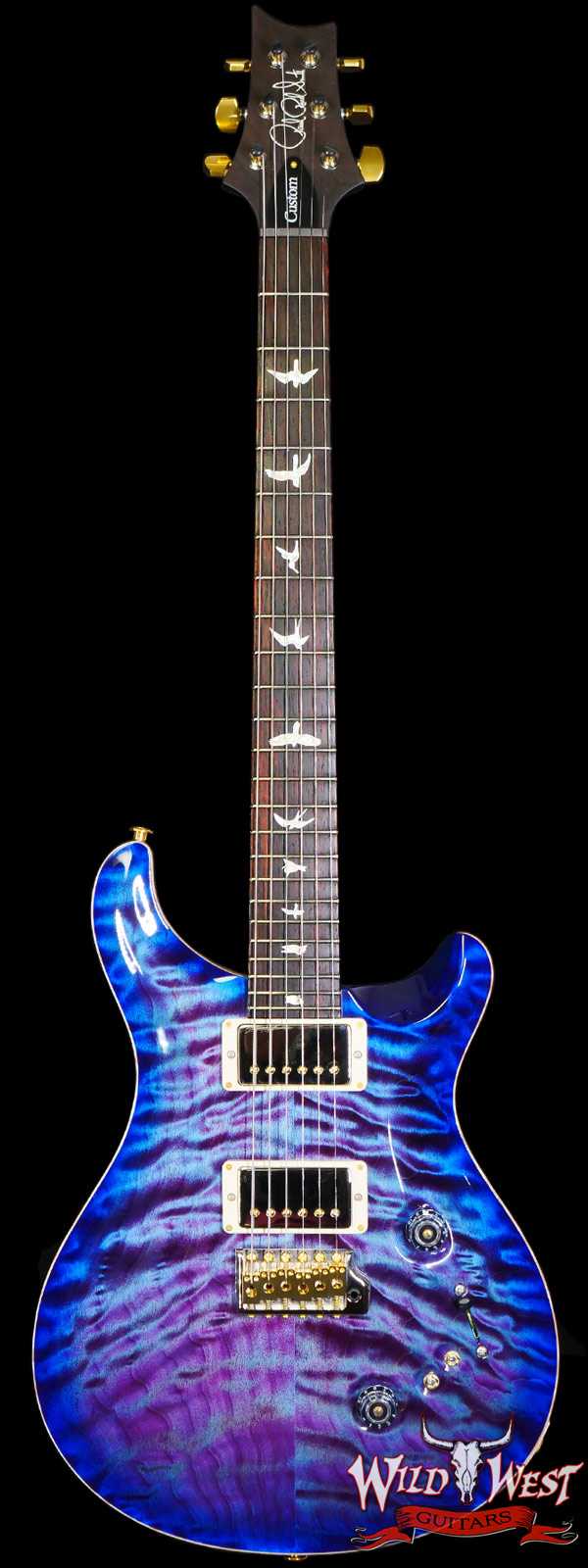 Paul Reed Smith PRS Wood Library 10 Top Quilt Maple Custom 24-08 Brazilian Rosewood Board Violet Blue Burst