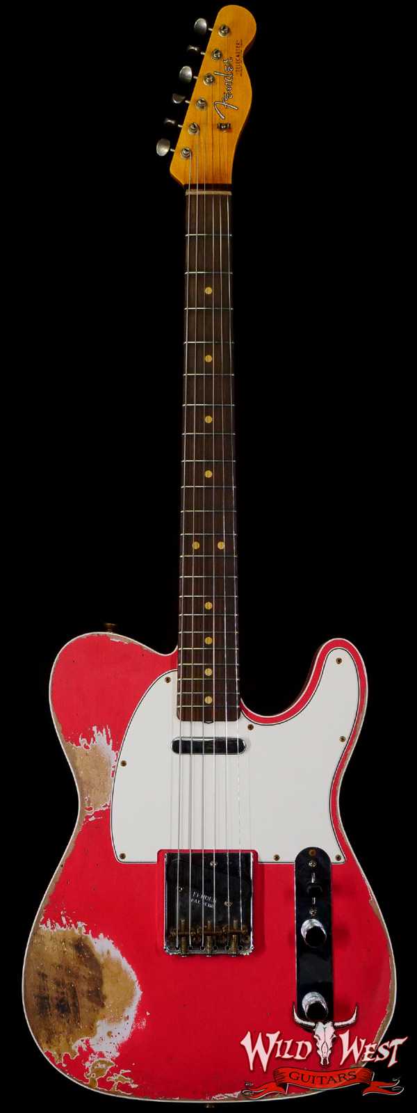 Fender Custom Shop 1962 Telecaster Custom Rosewood Slab Board Hand-Wound Pickups Heavy Relic Fiesta Red 7.30 lbs