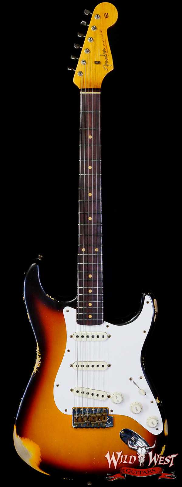 Fender Custom Shop 1959 Stratocaster AAA Rosewood Board Hand-Wound Pickups Heavy Relic Faded Aged Chocolate 3 Tone Sunburst
