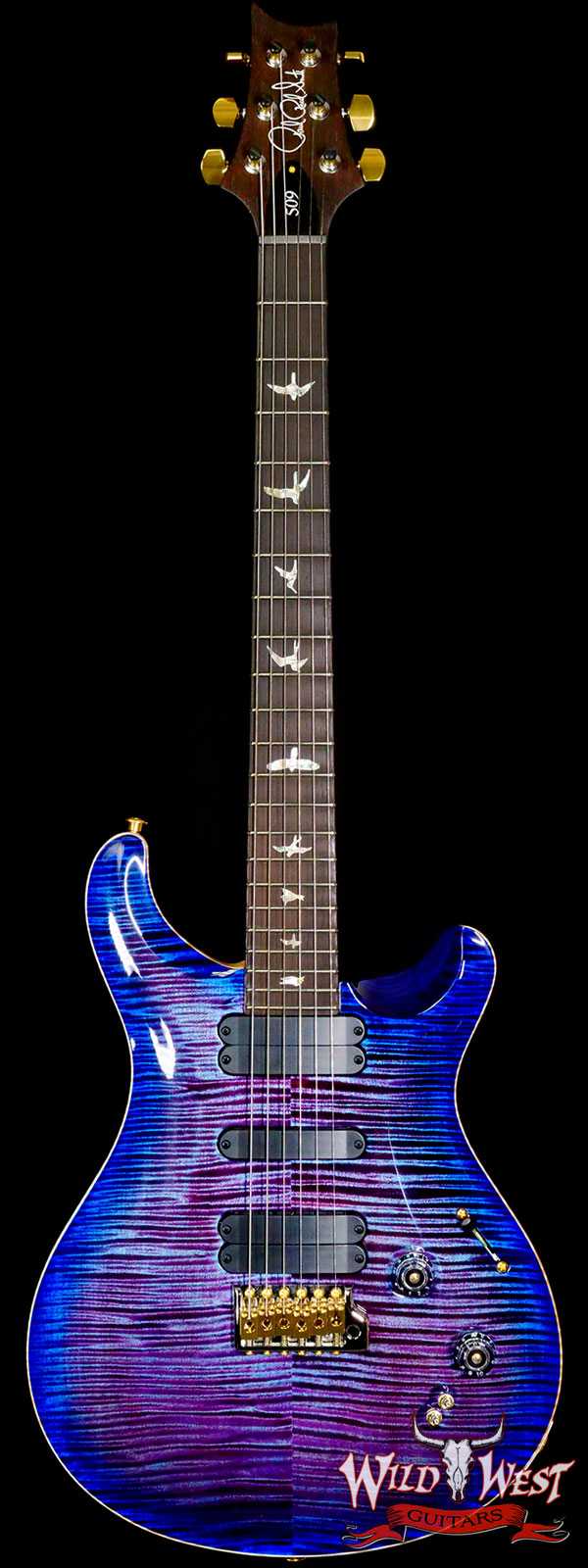 Paul Reed Smith PRS Wood Library 10 Top Swamp Ash 509 Flame Maple Neck Brazilian Rosewood Violet Blue Burst