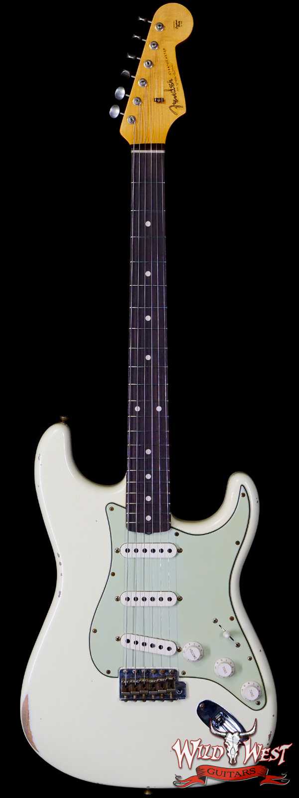 Fender Custom Shop 1962 Stratocaster Hand-Wound Pickups AAA Dark Rosewood Slab Board Relic Vintage White