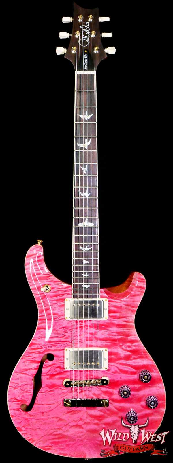 Paul Reed Smith PRS Wood Library Flame 10 Top Quilt Top McCarty 594 Semi-Hollow Brazilian Rosewood Board Bonnie Pink