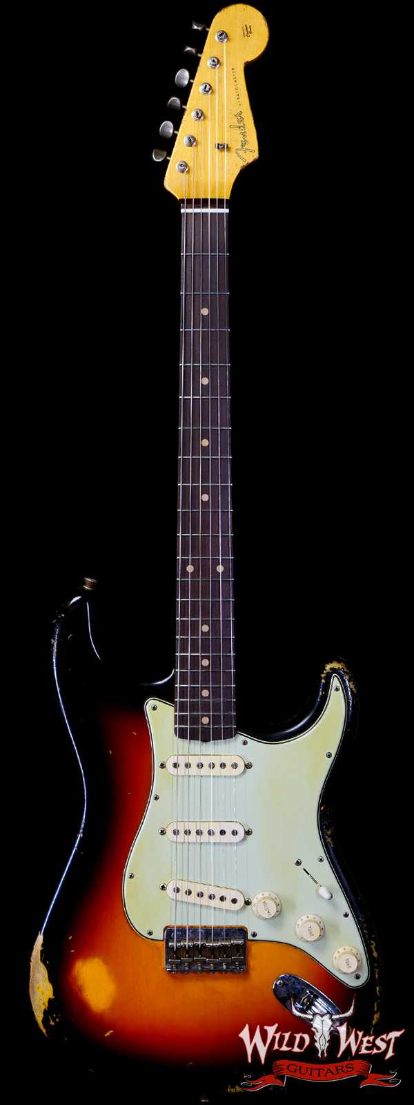 Fender Custom Shop Andy Hicks Masterbuilt 1961 Stratocaster Hardtail Brazilian Rosewood Slab Board Relic 3 Tone Sunburst